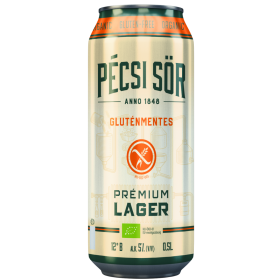 Pécsi Sör BIO Premium Lager gluten free beer, 5% alc., 0.5L, Hungary