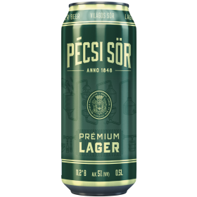 Bere blonda Pecsi Sor Premium Lager, 5% alc., 0.5L, Ungaria