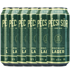 Pachet 6 bucati bere blonda Pecsi Sor Premium Lager, 5% alc., 0.5L, Ungaria